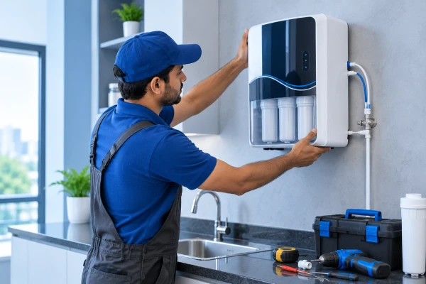 RO Water Purifier Wall Mounting and Pipe Installation